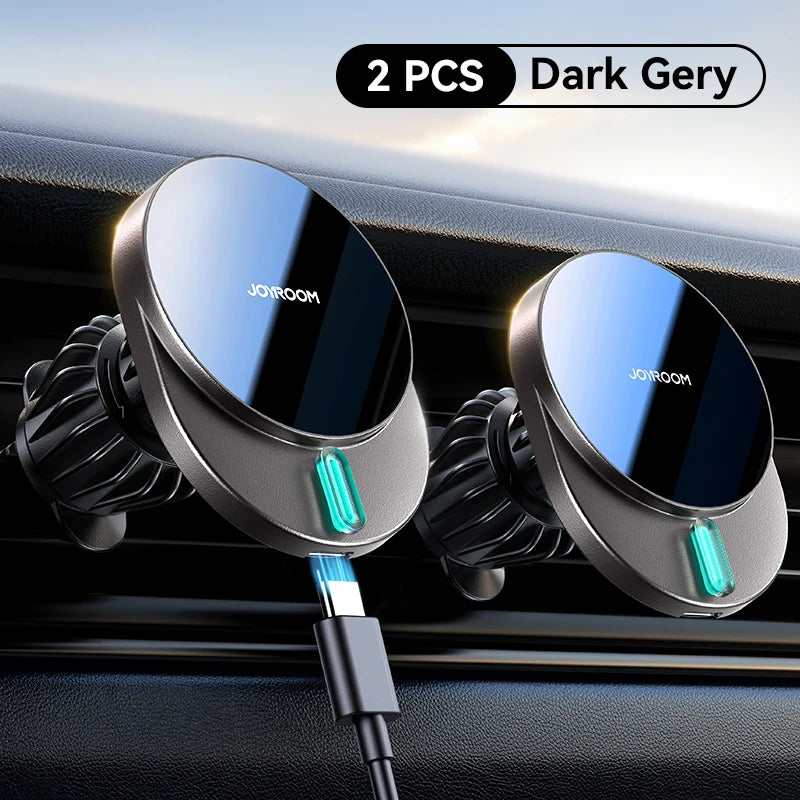 15W Magnetic Phone Holder Mount Charger, Fast Wireless Car Charger for iPhone 16/15/14/13, Air Vent Car Phone Mount 1/2pcs, JOYROOM