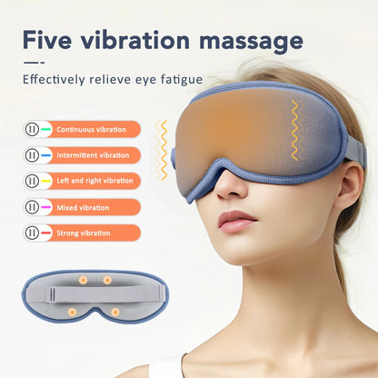 3D Sleep Eye Mask Hot Steam Compress Eyes Cover Vibration Eye Massager Sleeping Electrical Temperature Control Blindfold