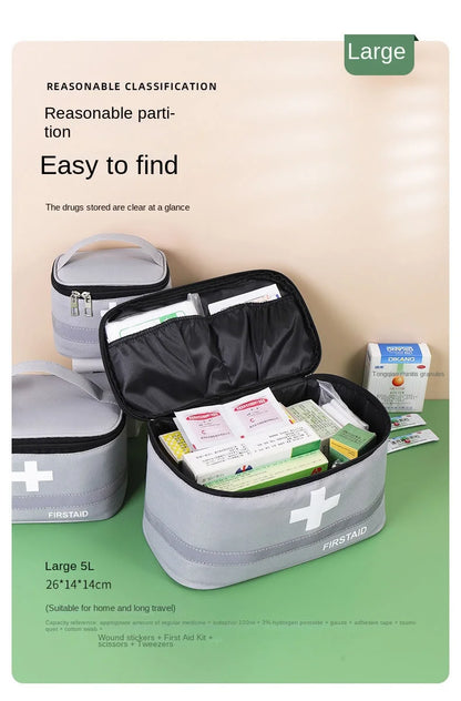 Portable First Aid Kit, Medicine Storage Bag, Outdoor Rescue Bag, Household Children's Large Capacity Medical Kit, Storage Organize