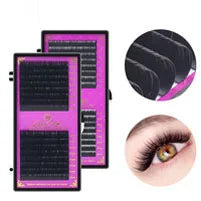GLAMLASH Colored Lashes Lake Blue/Lavender/Cinnamon/Dark Green/Matcha Grey Individual Natural False Colorful Eyelash Extension