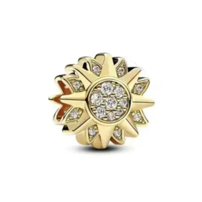Blue Sparkling Zircon Star Moon Series Charms Beads Fit Original Bracelet Women DIY Pendant Accessories Jewelry 925 Silver Gifts