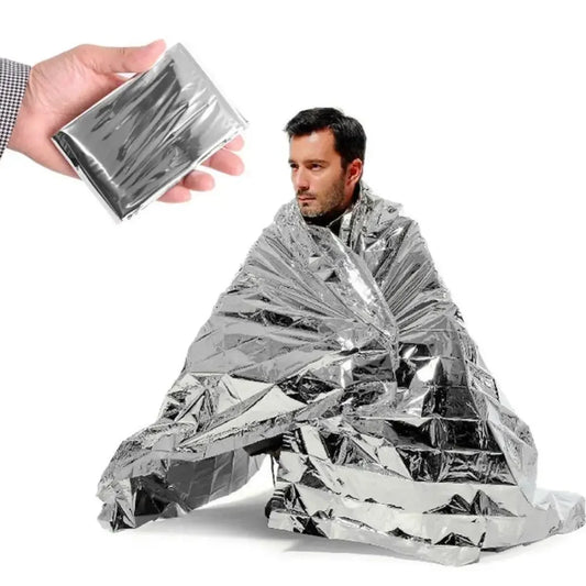 1/2/10Pcs, Emergency Blanket, Outdoor Survival First Aid, Military Rescue Kit, Windproof Waterproof Foil, Thermal Blanket for Camping