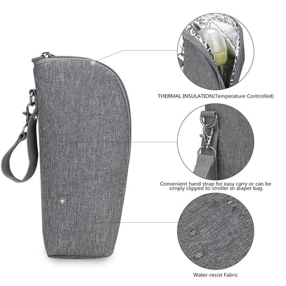 Baby Bottle Bag Portable Mother Feeding Bottle Warmer Baby Feeding Aluminum Mold Insulation Outing Stroller Hanging Bag