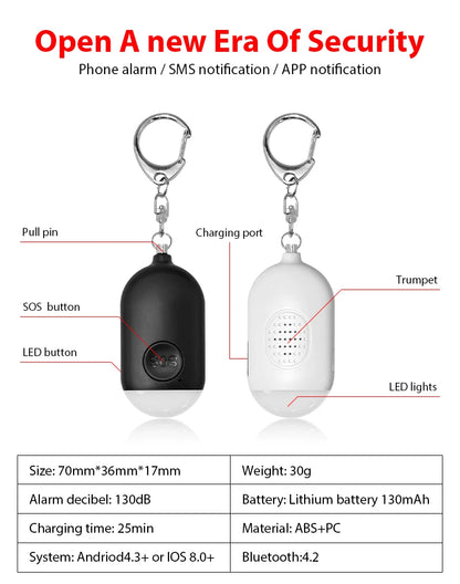 Kids Elderly Women Emergency SOS Personal Alarm Self Defense Keychain- Panic Button Or Pull Pin Alert Device 130 DB Loud Safety