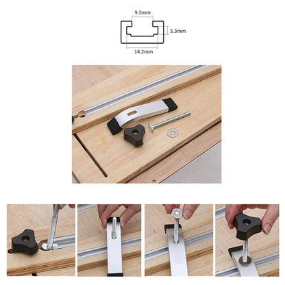 Quick Acting T-Track Hold Down Clamp with T Bolts Slider Aluminum Alloy Woodworking Clamps for Routers Drill Presses Table Saw
