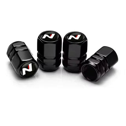 4Pcs Car Wheel Tire Valve Caps Air Stem Covers For N Line Sonata Tucson Azera Elantra Veloster Kona Santa Accessories