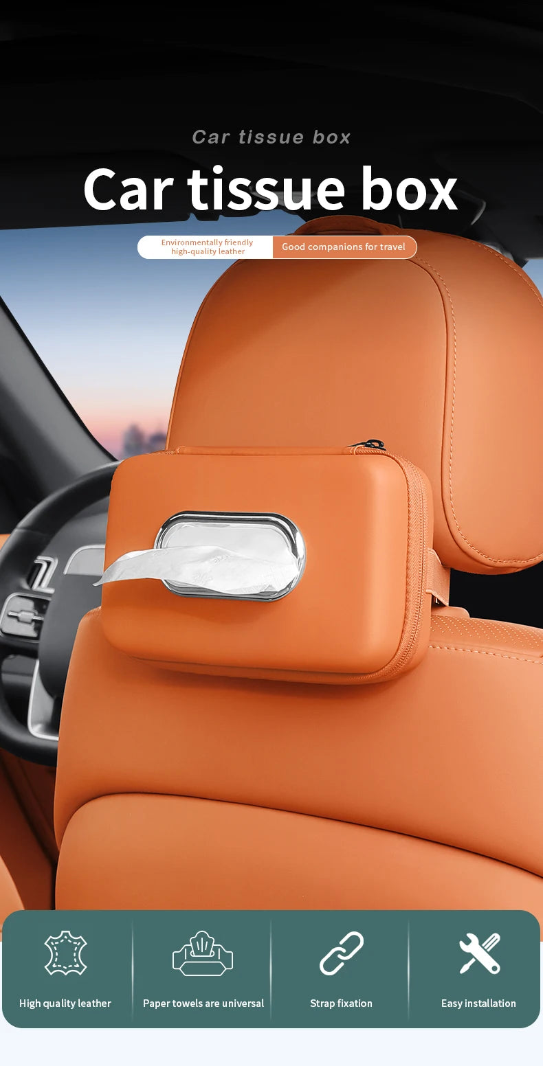 Car sun visor tissue box, seat back car mounted tissue box, car mounted armrest box, high-end storage decoration sanitary paper box