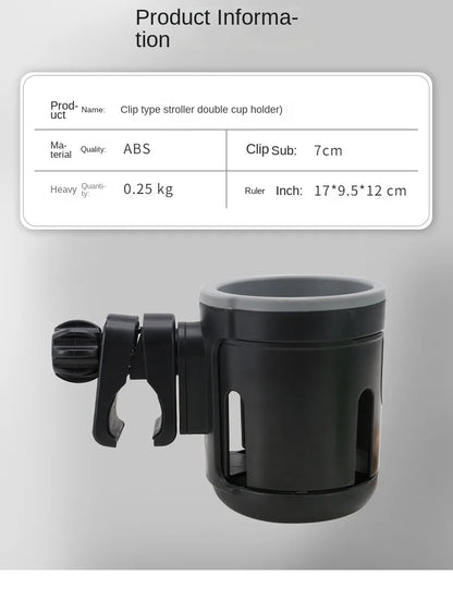Stroller Cup Holder Phone Support Milk Bottle Drink Cup Holder Conversion 2 Cups Universal for Pram Baby Stroller Accessories