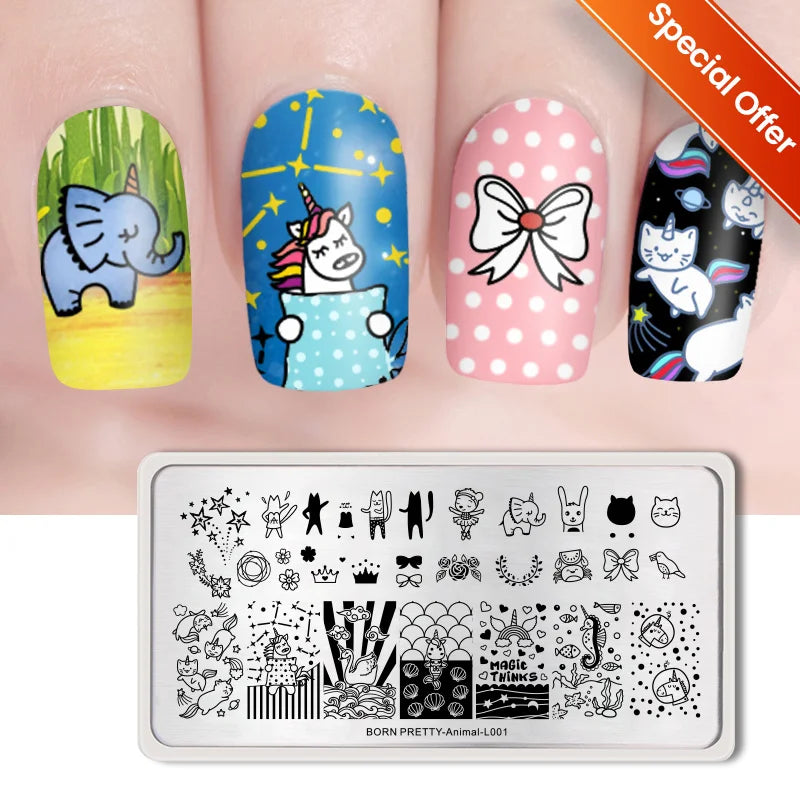 BORN PRETTY Stamping Plate Snowflake Winter Christmas Flower Snakes Design For Nail Polish Printing Template Tools Supplies