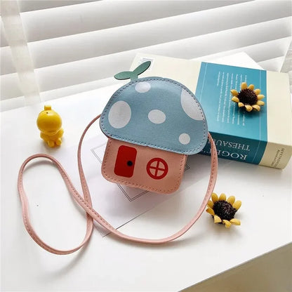Bolso de hombro cruzado para niños con diseño de hongo, cartera para niños, estilo coreano, bolso de mano informal, de 1 a 8 unidades