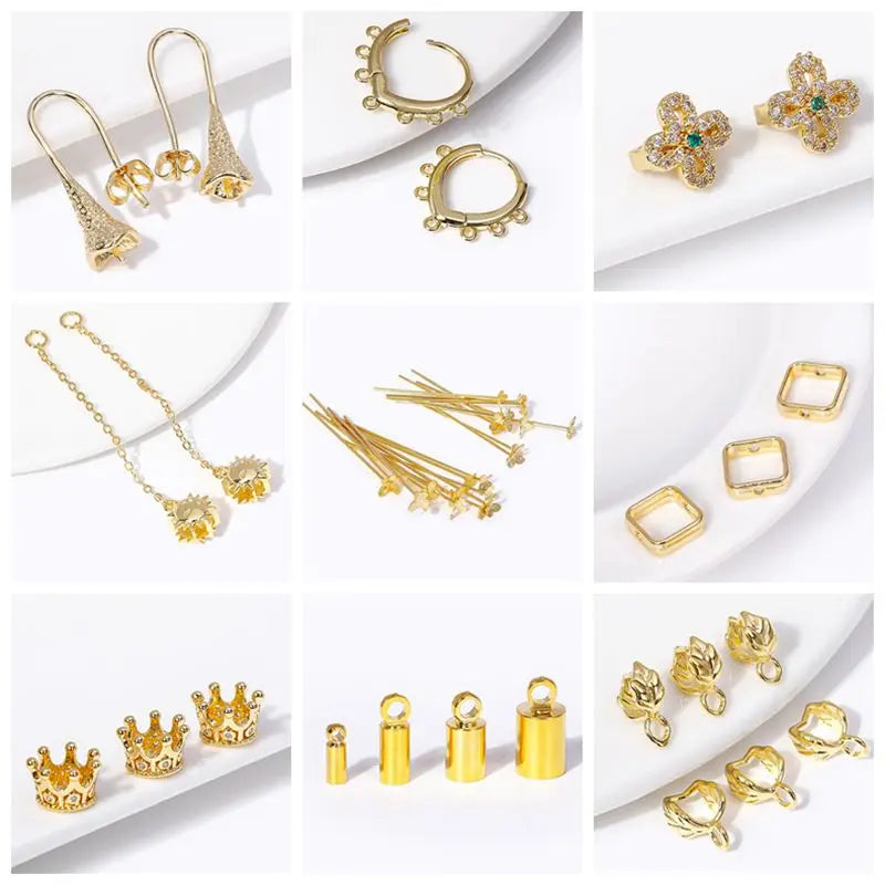 1/3/5Pcs/lot, 18K Gold Plated Round Extension Chain For Jewelry Making, Brass Extended Tail Chain, DIY Necklace Accessories