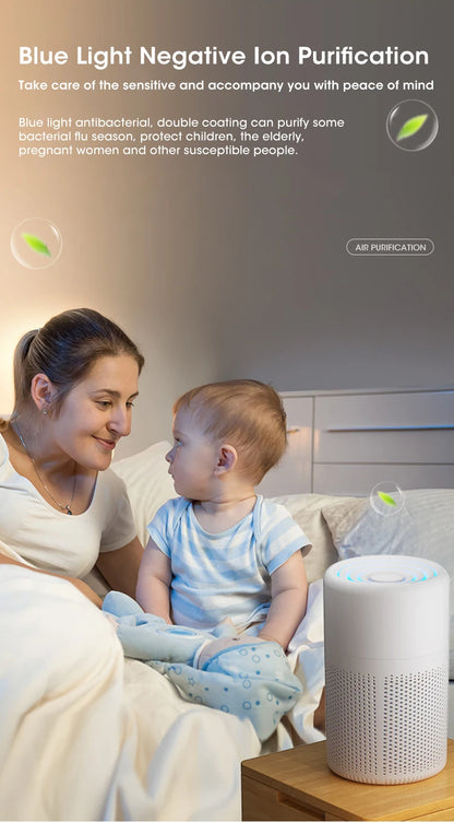 Mini Desktop Air Purifier Portable Air Purifier Household Air Cleaner With HEPA Filter Air Freshener Odor Remover Air Cleaner