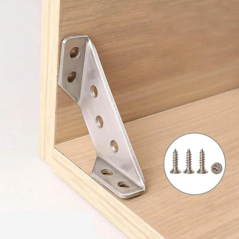 Corner Brackets, Stainless Steel Furniture Angle, Shelf Connector, Cabinet Support Fixing Frame Corner Brace