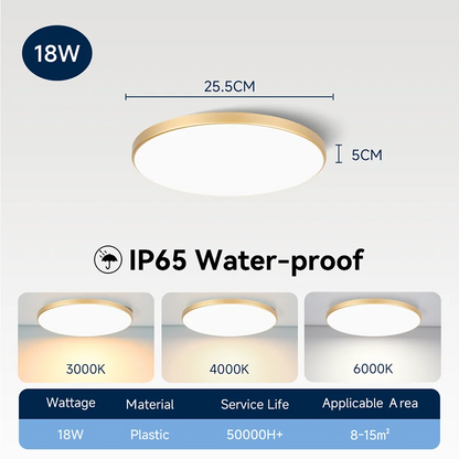 Waterproof Bathroom Lamp Ceiling Led Ceiling Lights 18W 30W 40W Round Led Ceiling Lamp For Kitchen Living Room Toilet Room 220V