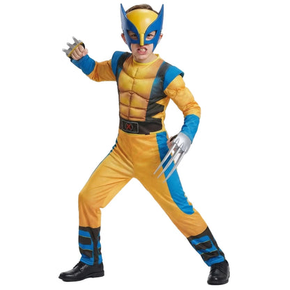 Boys Girls Superhero Costume Movie Characters Cosplay Jumpsuit with Halloween Mask Party Cosplay Outfit for Holiday Dress Up