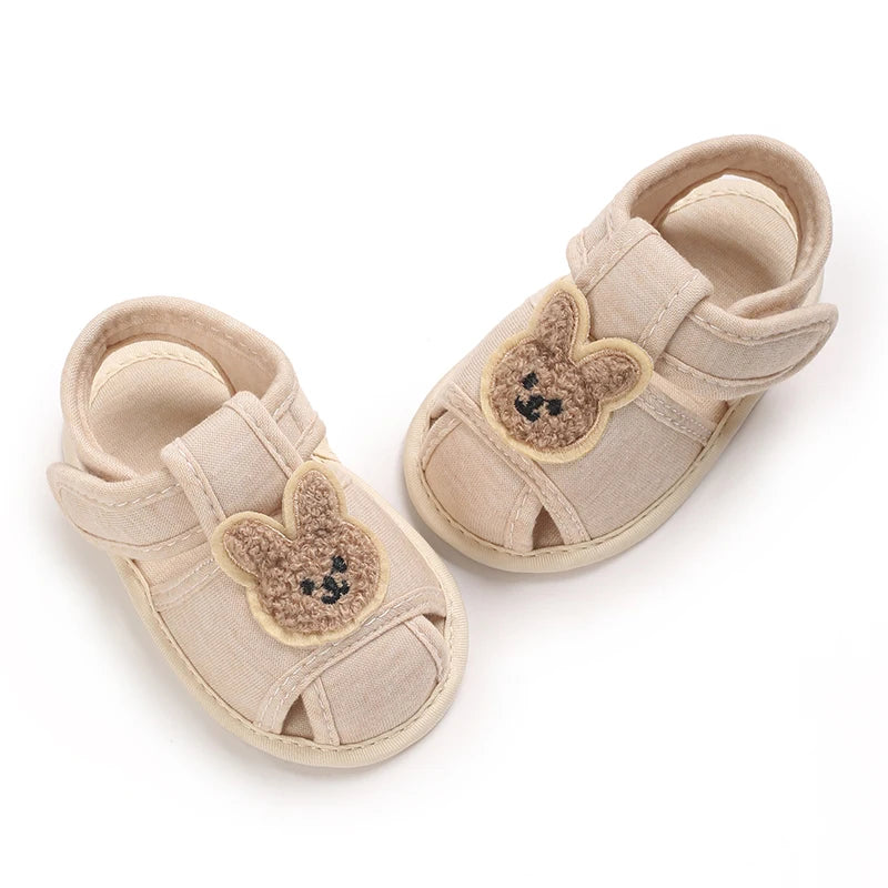 Cute Bear Soft Sole Comfortable Sandals for Infants and Toddlers, Baotou Anti Kick First Step Shoes 0-18 Months