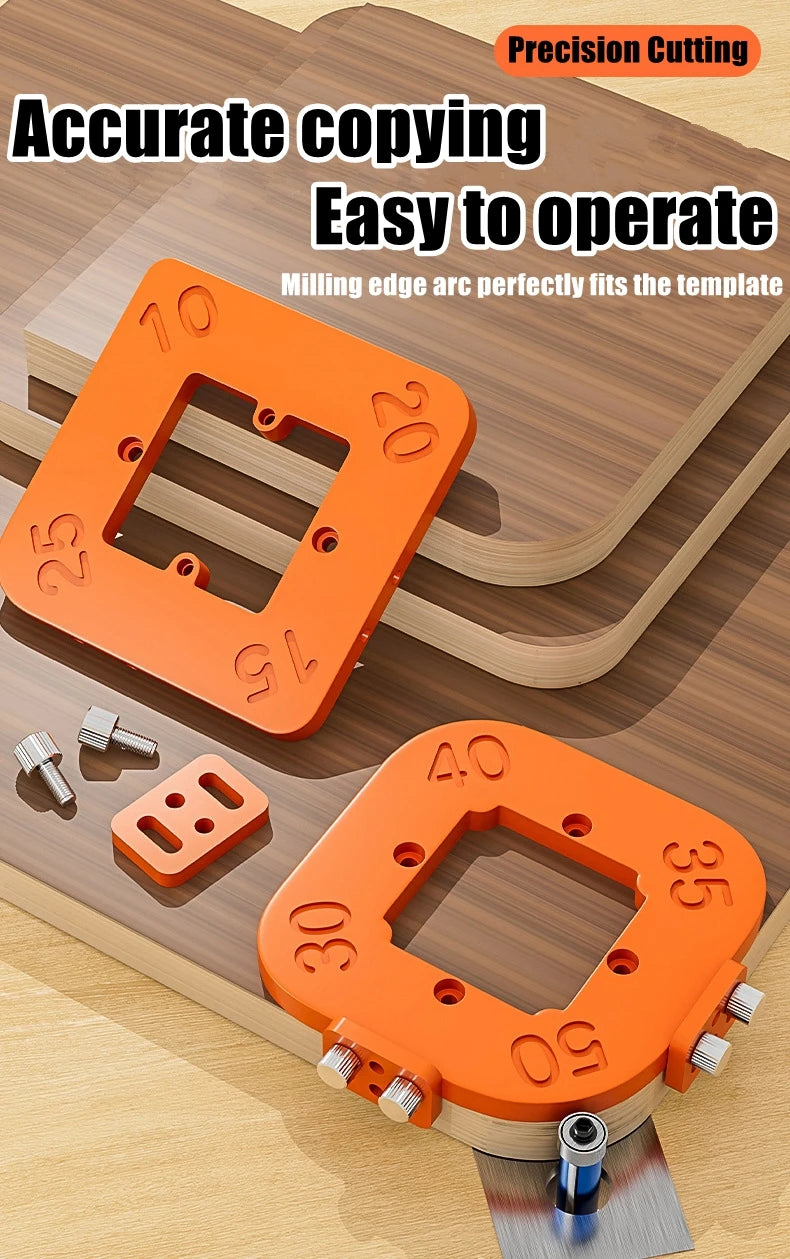 Woodworking Router Corner Radius Templates Jig R10 to R50 Routing Curved Corners Milling Circular Radian Hardness ABS Tool
