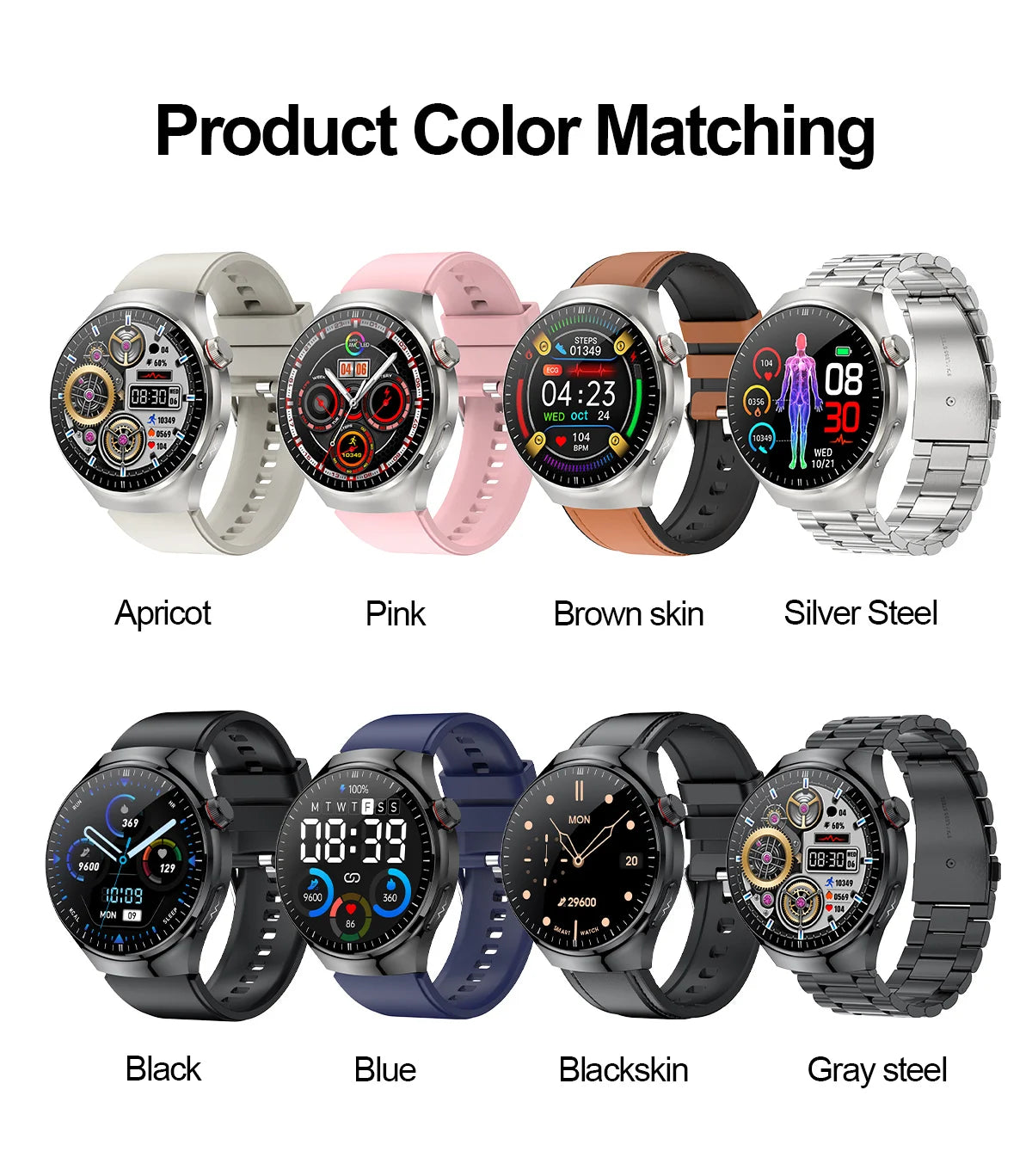 New Nursing Grade Smart Watch, Blood oxygen Blood Lipid Uric Acid ECG+PPG Body Temperature Bluetooth Call Health Smartwatch, Apple Health