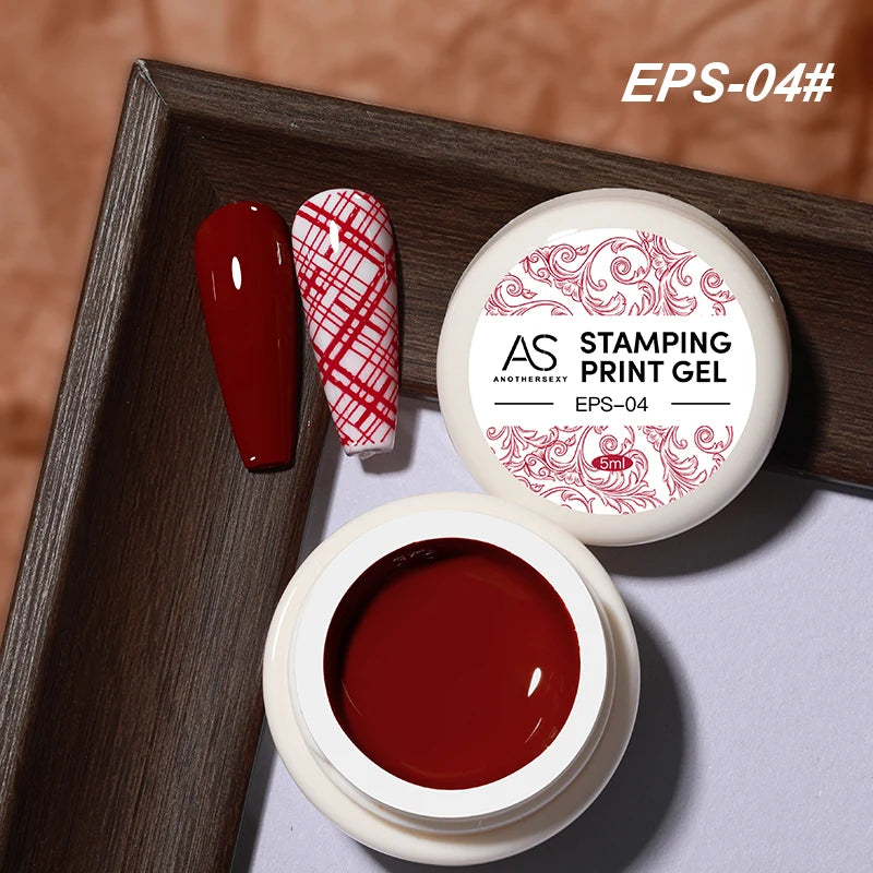 AS Esmalte de uñas de estampado de 5ml, colores, barniz de impresión de uñas para placa de estampado, lacas de impresión en blanco y negro, no kit