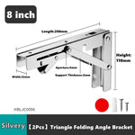 2Pcs, Multiple Sizes Triangle Folding Bracket, Shelf Table Desk, Floating Shelf, Collapsible Wall Mounted Bracket