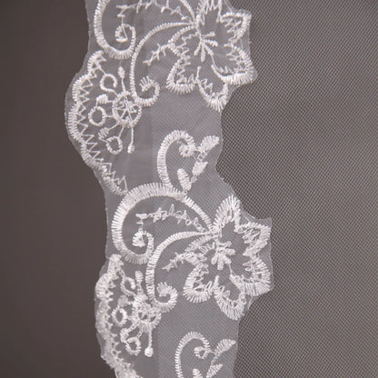 Short Simple Wedding Veil Tulle, Two Layer With Comb, White Ivory Bridal Veil for Bride for Marriage, Wedding Accessories