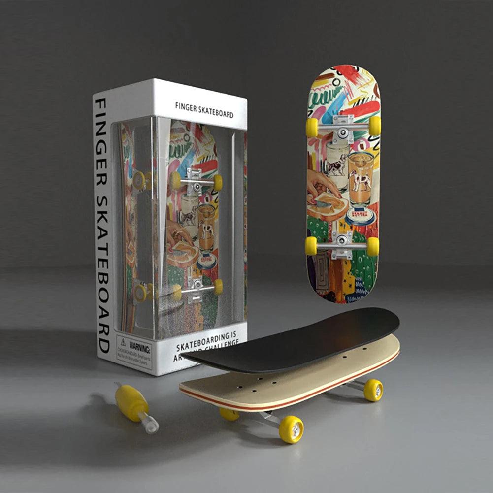 Professional Mini Wooden Skateboard Fingerboard Set Finger Scooter Finger Skate Board Maple Wood Kid Tabletop Toys for Boys