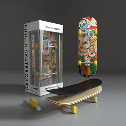 Professional Mini Wooden Skateboard Fingerboard Set Finger Scooter Finger Skate Board Maple Wood Kid Tabletop Toys for Boys