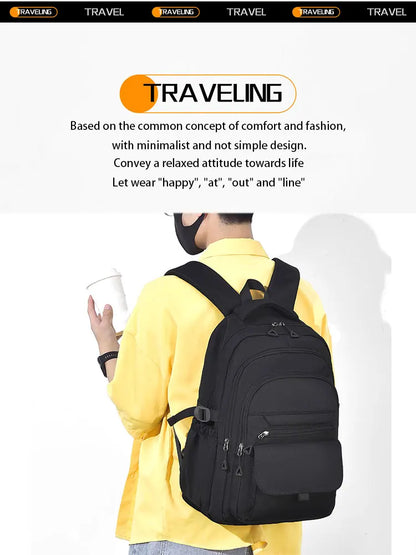 A Multi-layer Waterproof and Stylish Oxford Backpack, Large-capacity Simple Commuter Out-of-town Student Backpack