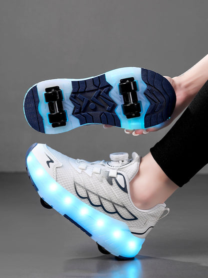 Children's and Teenage Roller Skates - Fashionable Upgraded Edition with Enhanced Stability - Detachable Dual-Use Sports Shoe