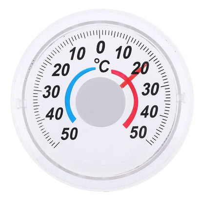 Round Plastic Outdoor Indoor Door Window Thermometer with Pointer - Humidity Temperature Measurement Tool Hygrometer Home Garden