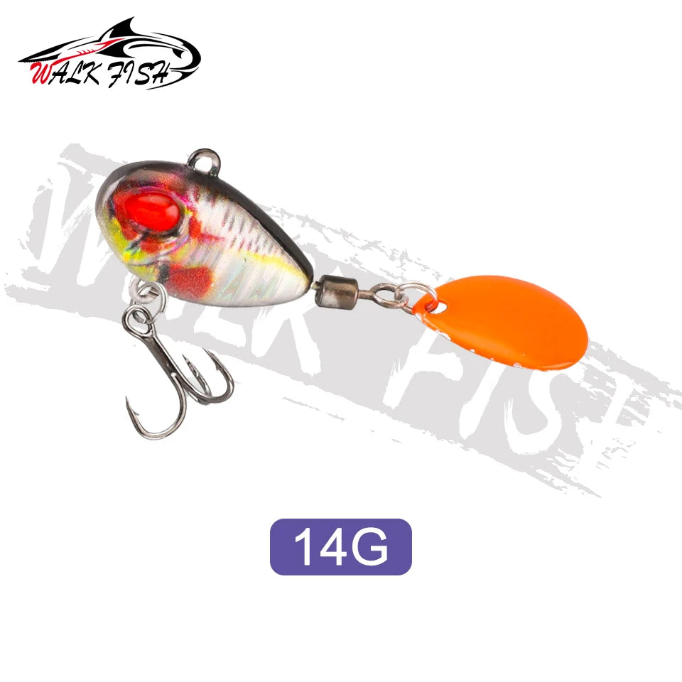 WALK FISH Sinking 3g-21g VIB Lure Spoon Spinner Fishing Bait Wobblers Metal Jig Rotating Sequin Tail Far Casting For Sea Bass