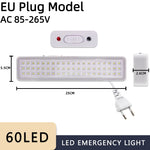 60-LED Emergency Fire Fighting Lamp, Portable Emergency Evacuation Light, Wall-mounted Smart Home LED Bulb, Dimmable Camping Lights