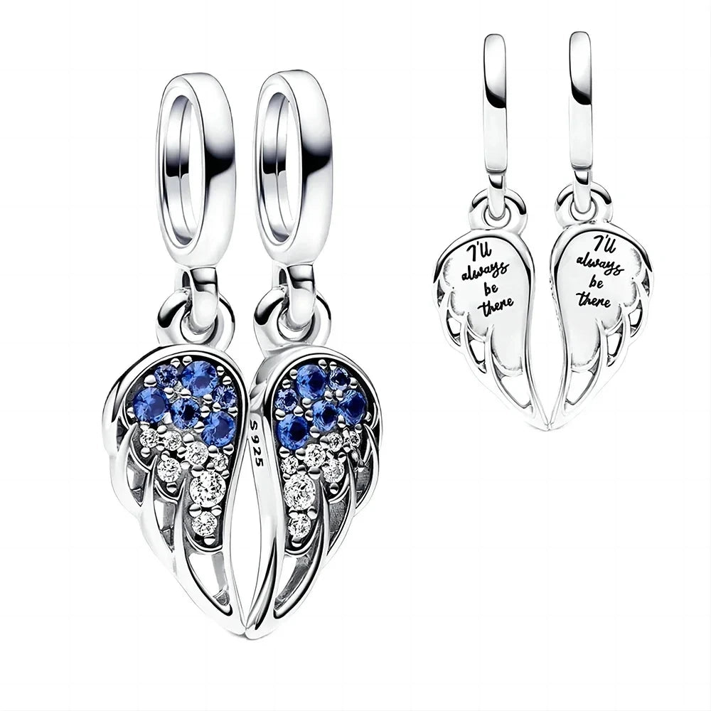 Authentic 925 Sterling Silver Charm Sparkling Star Moon & Sun Pendant Fit Original Bracelets DIY Women Bangles Jewelry Gift