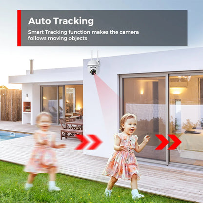 4MP Outdoor WiFi Camera 2K HD Security PTZ IP Camera AI Auto Detect Tracking Indoor Baby Night Color Camera Surveillance ICSee