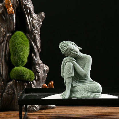 Buddha Statue, Fish Tank Decoration, Mini Buddhism Figurine Desk Topper, Tablescape Decor, Home Zen Statue