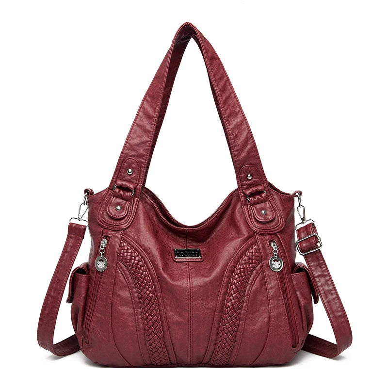 Luxury Designer Handbag Women High capacity Vintage Soft Leather Ladies Casual Large Capacity Shoulder Crossbody Bag Travel Sac