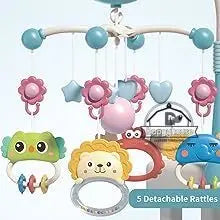 Baby Crib Mobile with Lights Music Projection for Infants 0-6 Months Remote Control Crib Toys for Newborn Baby Mobile for Crib