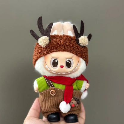 Labubu Accessories Clothes Suitable For V1 V2 V3 Labubu  Christmas Deer Set Labubu Red clothing Christmas Fashion Gift