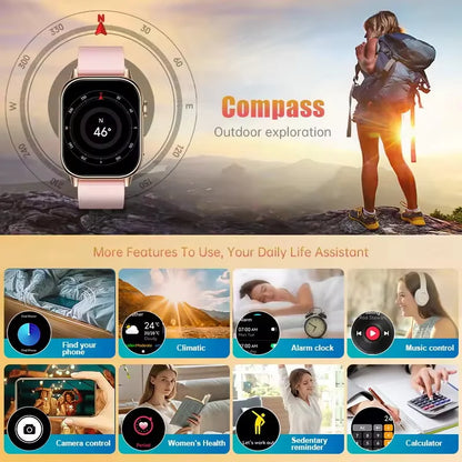 NEW Fashion Built-in 6 Stars GPS Position Smart Watch, Women 2.01'' AMOLED HD Screen IP68 Waterproof Sport  Bracelets For Ladies