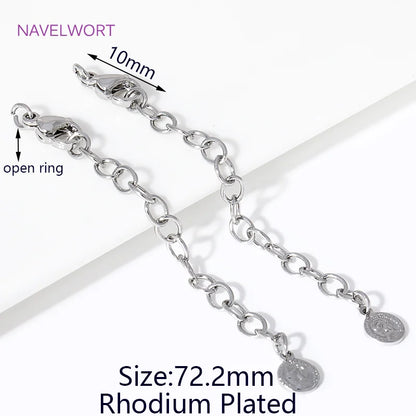1/3/5Pcs/lot, 18K Gold Plated Round Extension Chain For Jewelry Making, Brass Extended Tail Chain, DIY Necklace Accessories