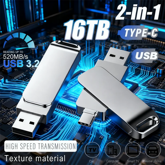 16TB USB 3.2 Flash Drives Super High Speed Transfer Metal Pendrive Memory Card Pendrive Flash Disk Memoria Waterproof StickHot