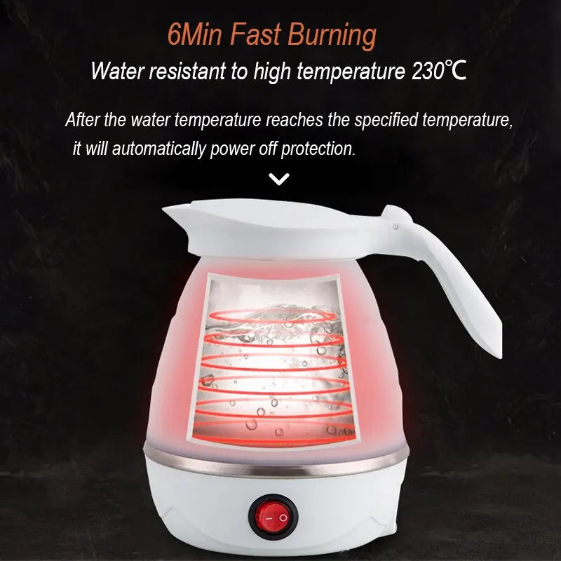 Foldable and Portable Teapot Water Heater 600ML Household Travel Electric Water Kettle 220V Kitchen Appliances Water Boiling Pot