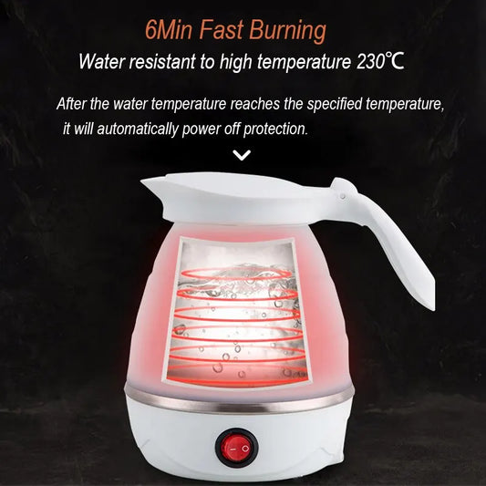 Foldable and Portable Teapot Water Heater 600ML Household Travel Electric Water Kettle 220V Kitchen Appliances Water Boiling Pot