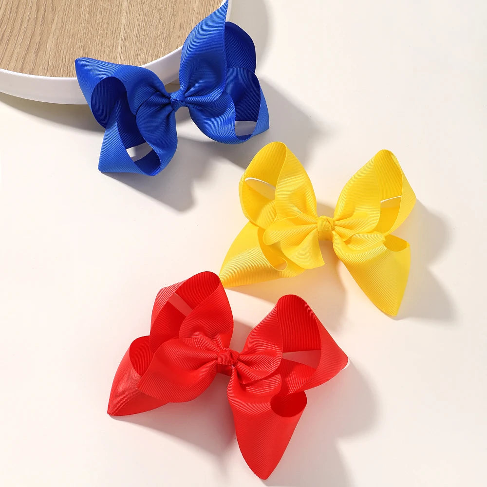 1PC Grosgrain Ribbon Solid Color Hair Bows Clip Girls Hair Clips Hairpins Barrettes Kids Baby Hair Accessories Wholesale