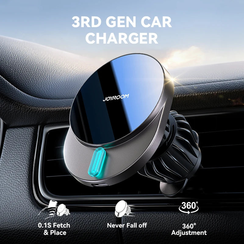15W Magnetic Phone Holder Mount Charger, Fast Wireless Car Charger for iPhone 16/15/14/13, Air Vent Car Phone Mount 1/2pcs, JOYROOM