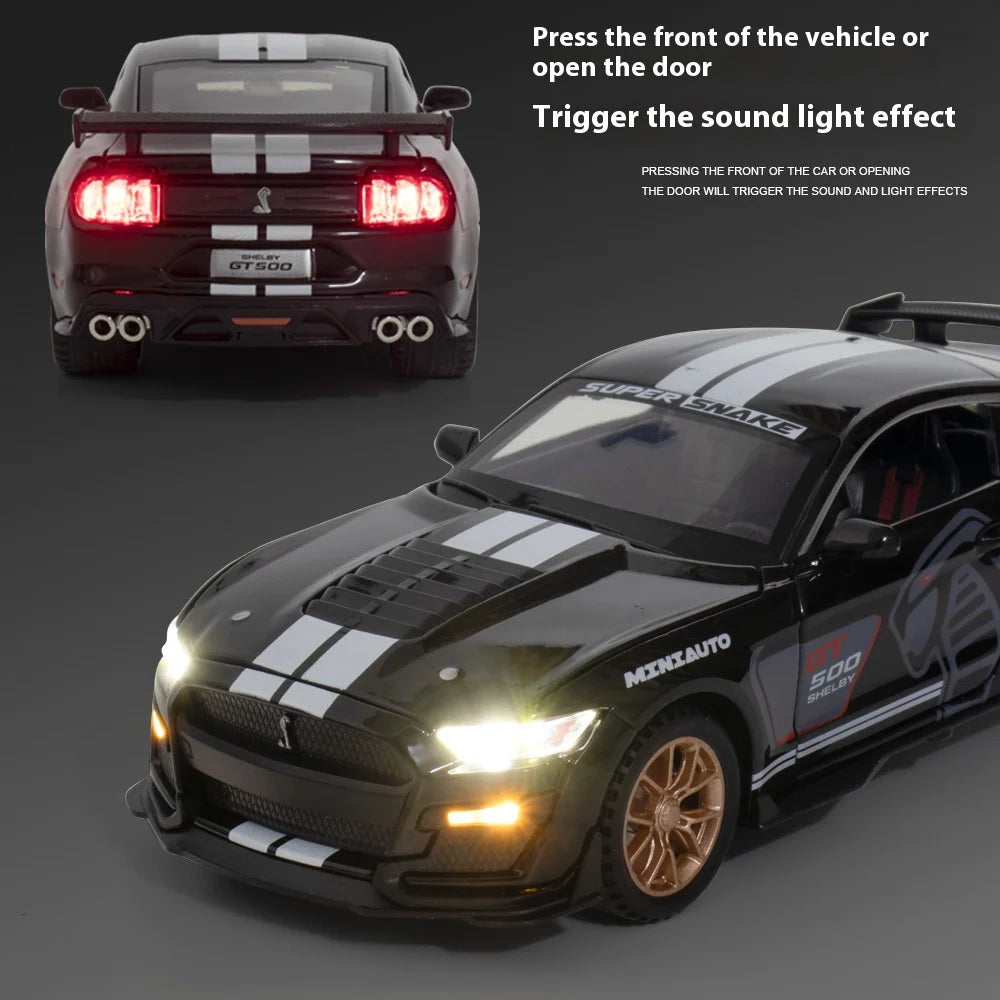 1:32 Ford Mustang Viper GT500 Supercar Alloy Diecast Model Decorative Trendy Ornaments Computer Desktop Ornaments Gift For Boys