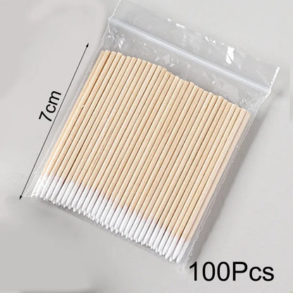 500/300/100Pcs Nails Wood Swab Clean Sticks Bud Tip Wooden Cotton Head Detail Corrector Manicure Nail Polish Remover Art Tool