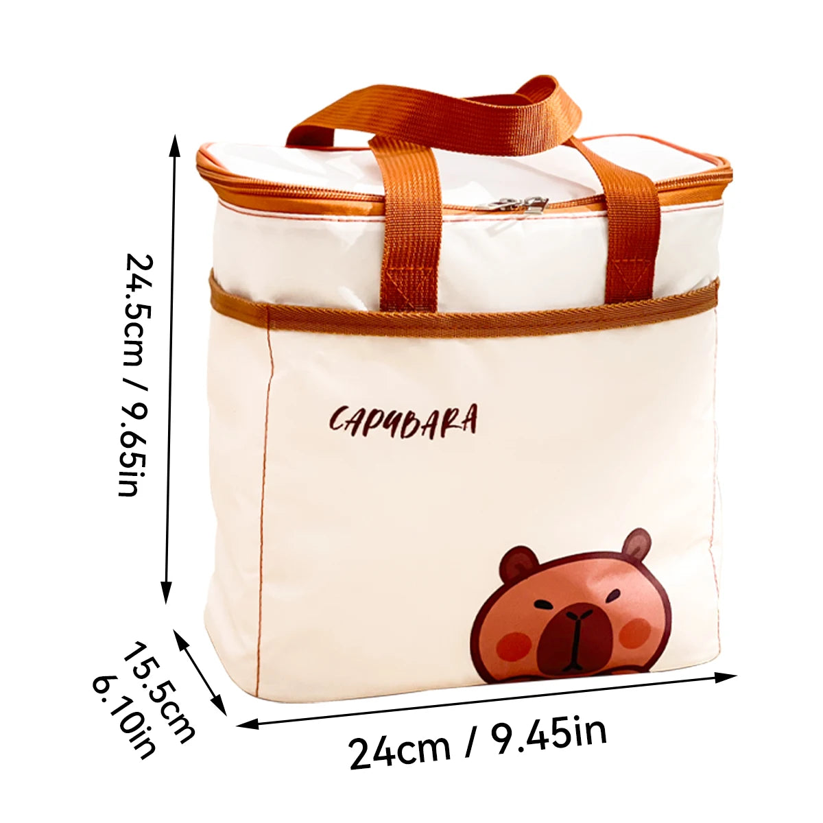 WORTHBUY Cute Thermal Lunch Box Bag, Student Portable Large Capacity Insulated Lunch Bag, Waterproof Reusable Picnic Cooler Bag