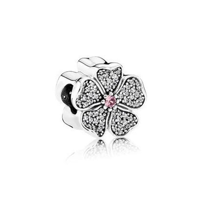 Hot Selling 925 Silver Pink Cake, Dog Paw, Luggage, Cup Bead Pendant Suitable for European Original Bracelet DIY Exquisite Jewelry