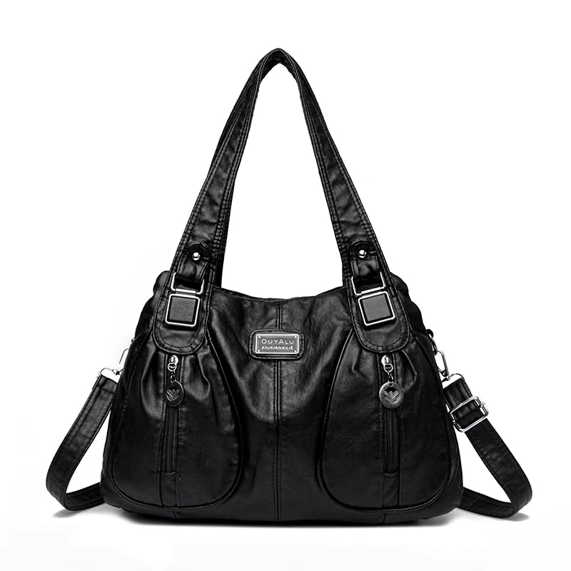 Luxury Designer Handbag Women High capacity Vintage Soft Leather Ladies Casual Large Capacity Shoulder Crossbody Bag Travel Sac